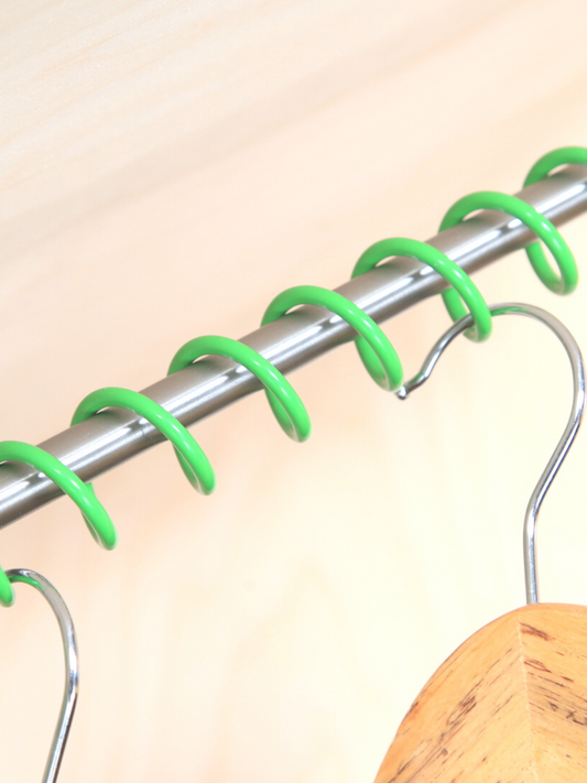 Close up of Zebedee Green Hanging Rail