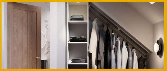 Angled clthe srail fitted to sloped ceiling in a loft conversion bedroom