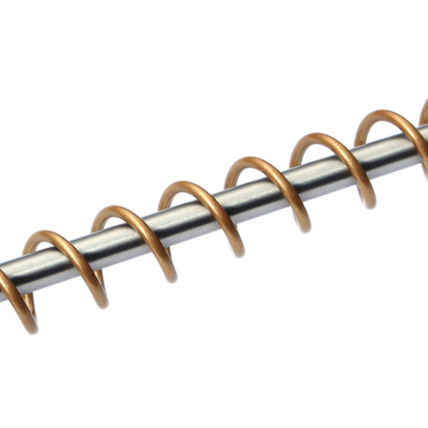 Close up product shot of Zebedee Rolled Gold Angled hanging Rail