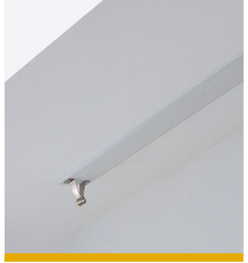 zebedee railing mounts fitted to a ceiling, ready for the rail to be added